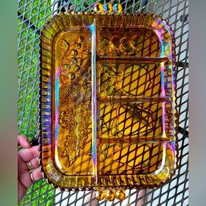 Vintage Indiana Carnival Glass Vegetable Fruit Plate